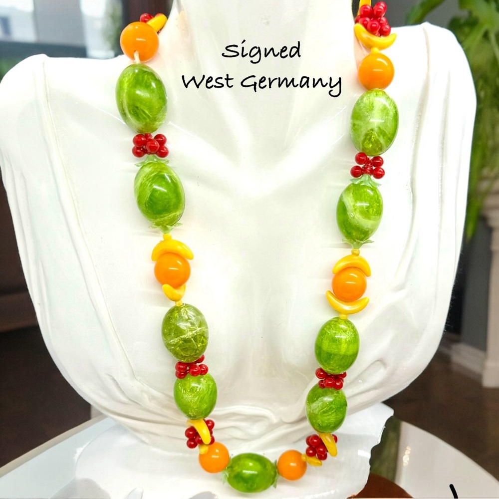 Vintage Signed West Germany Fruit Salad Necklace